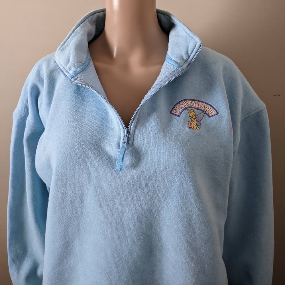 Disneyland Tinkerbell Embroidered 1/4 Zip Sweater, Women's Medium
